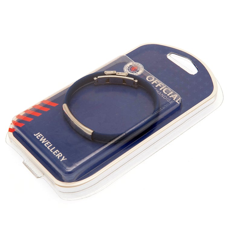 Rangers FC Royal Blue Silicone Football Club Crest Bracelet