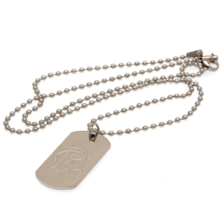 Rangers FC Engraved Stainless Steel Dog Tag and Chain
