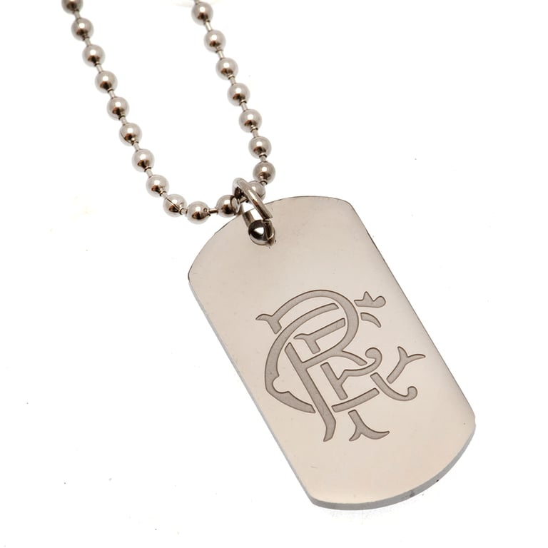 Rangers FC Engraved Stainless Steel Dog Tag and Chain