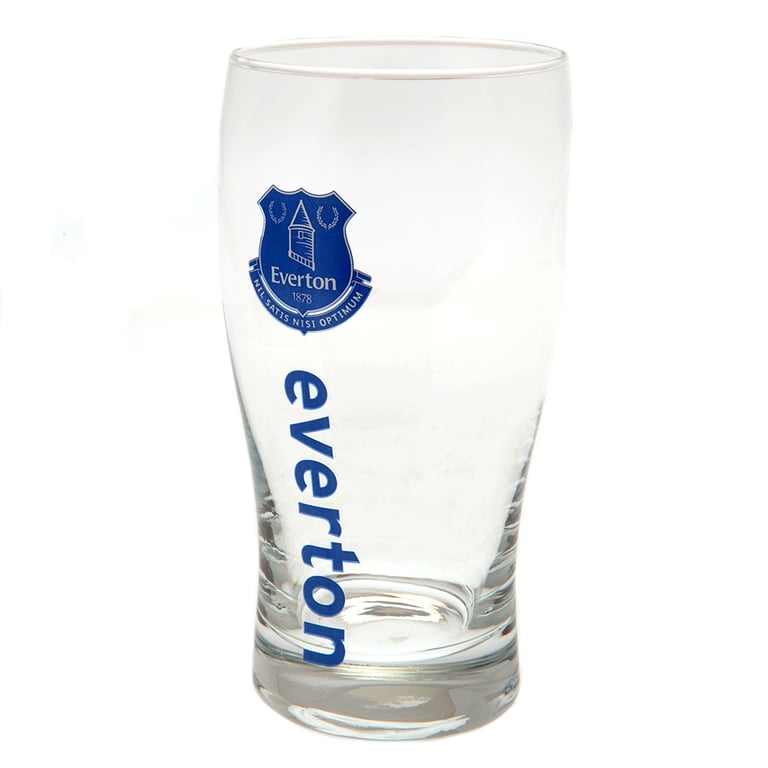 Everton FC Royal Blue Tulip Pint Glass - Wordmark Design with Club Crest
