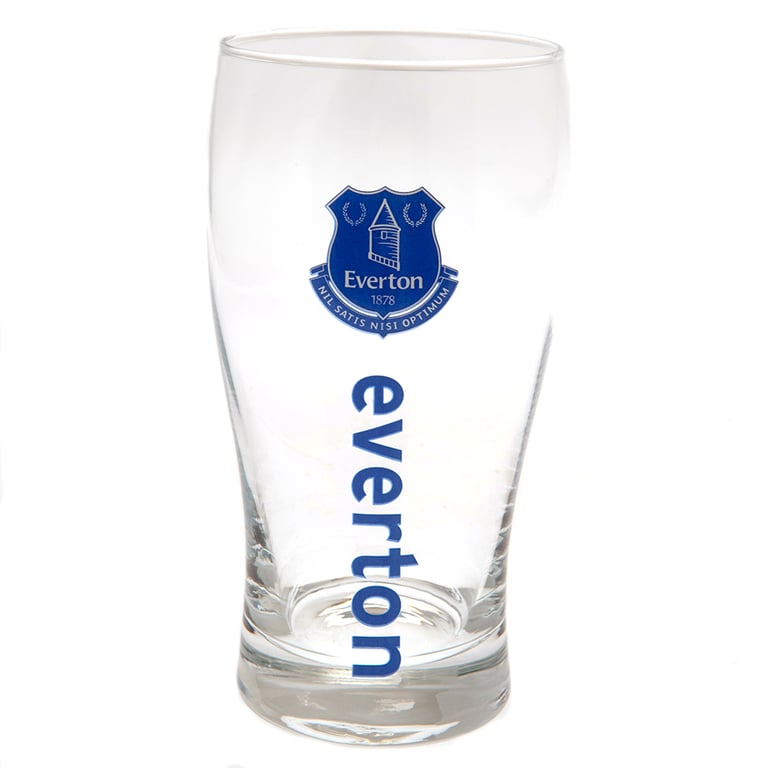 Everton FC Royal Blue Tulip Pint Glass - Wordmark Design with Club Crest