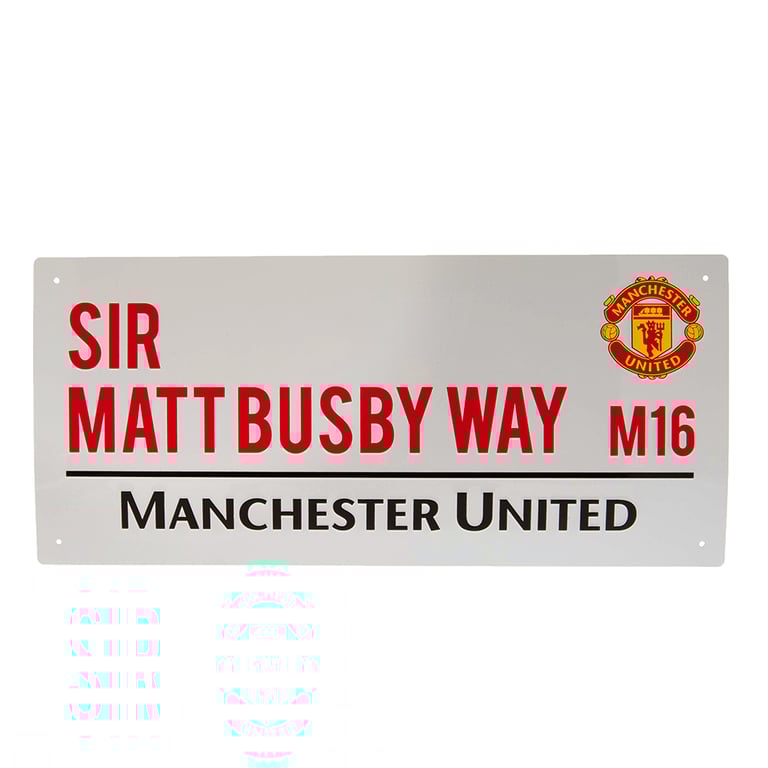 Manchester United FC Sir Matt Busby Way Metal Street Sign - Official Team Home Sign