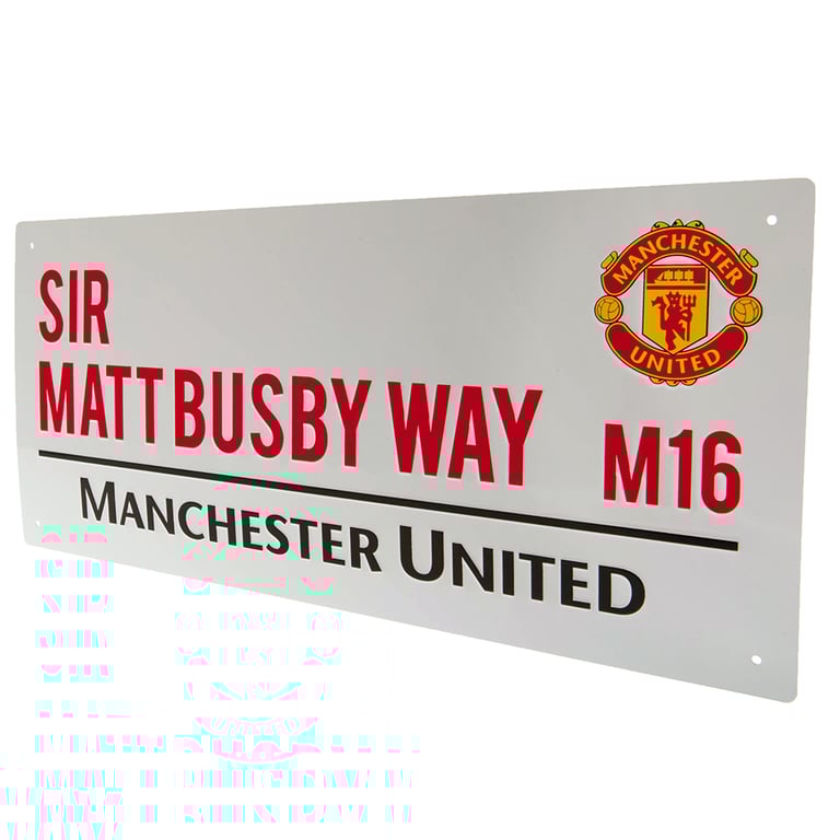 Manchester United FC Sir Matt Busby Way Metal Street Sign - Official Team Home Sign