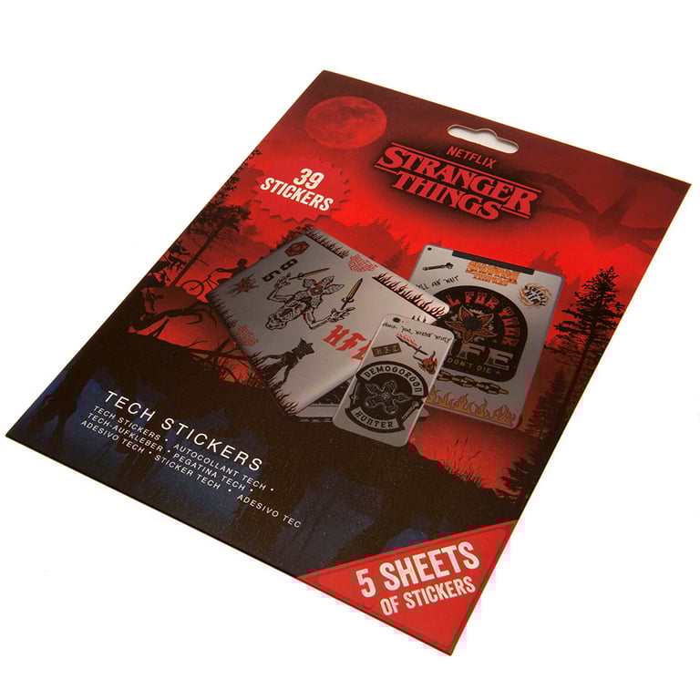Stranger Things Tech Stickers Set - Vinyl Self Adhesive Decals for Gadgets & Tablets