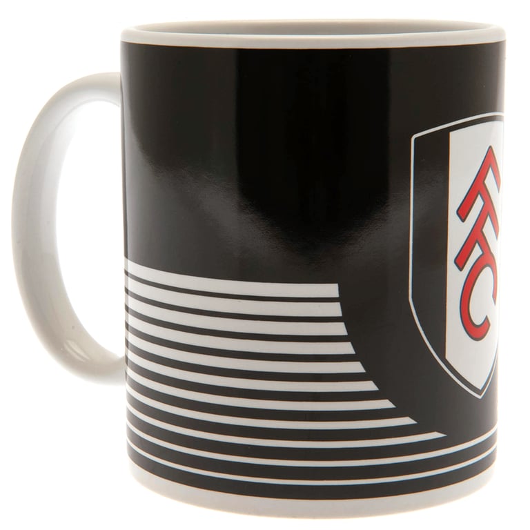 Fulham FC Linea Ceramic Coffee Mug - White Handle, Club Crest Design