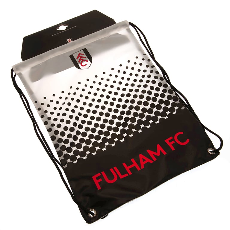 Fulham FC Fade Gym Bag - Drawstring Close with Metal Eyelets, Polyester Construction