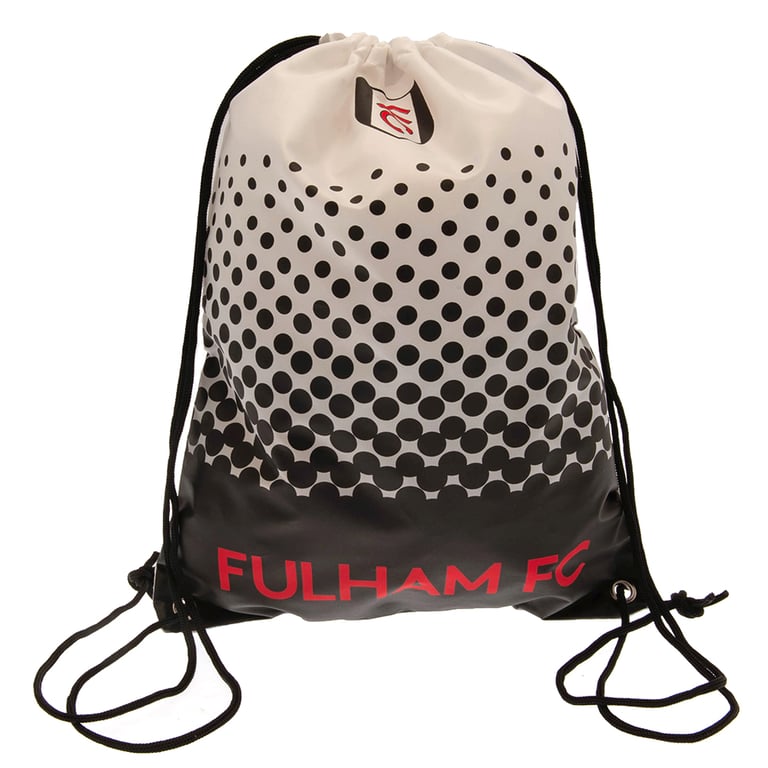 Fulham FC Fade Gym Bag - Drawstring Close with Metal Eyelets, Polyester Construction