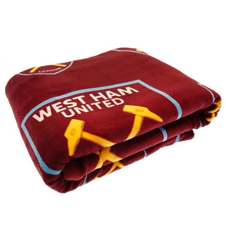 West Ham United FC Claret Super Soft Sherpa Fleece Blanket - Warm Home Decor