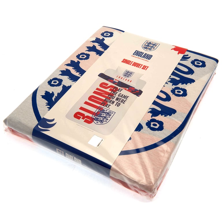 England FA Reversible 3 Lions Duvet Set - Machine Washable Home Decor