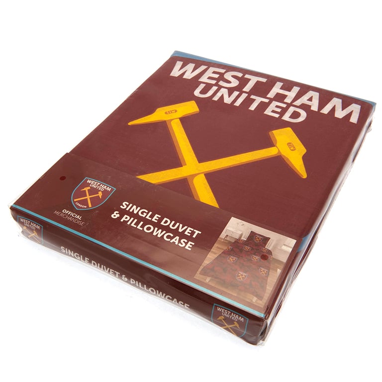 West Ham United FC Player Camo Single Duvet Set - Machine Washable Home Textiles