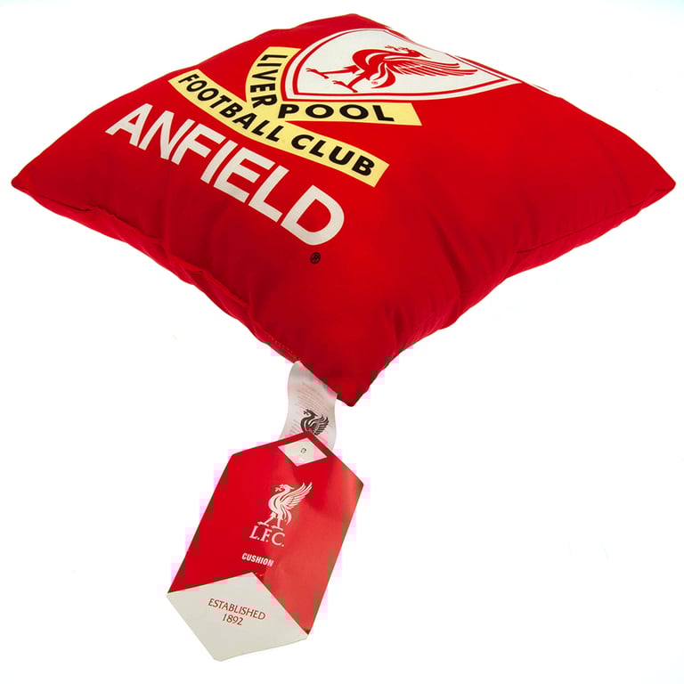 Liverpool FC This Is Anfield Retro Crest Cushion - Vibrant Red Home Decor
