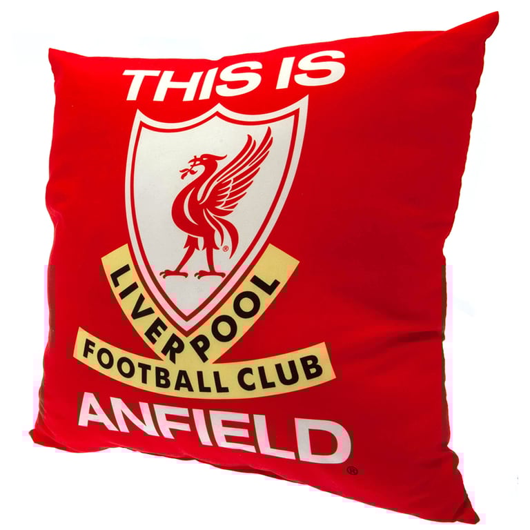 Liverpool FC This Is Anfield Retro Crest Cushion - Vibrant Red Home Decor