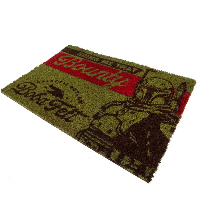 Star Wars Boba Fett Green Coir Doormat - Durable & Non Slip Outdoor Indoor Mat