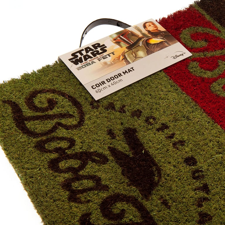 Star Wars Boba Fett Green Coir Doormat - Durable & Non Slip Outdoor Indoor Mat