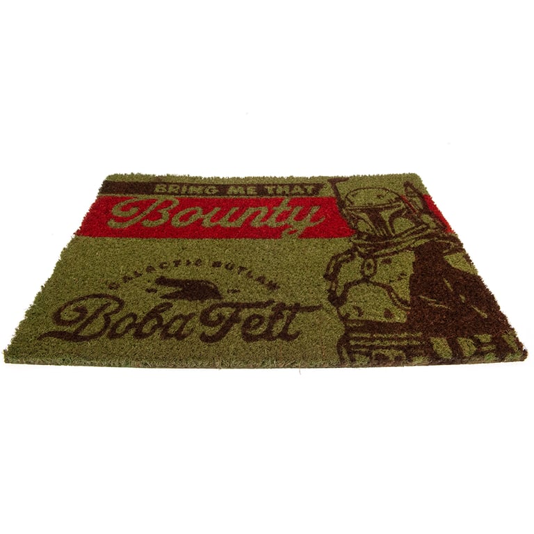 Star Wars Boba Fett Green Coir Doormat - Durable & Non Slip Outdoor Indoor Mat
