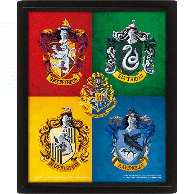 Harry Potter 3D Lenticular House Crests Framed Picture