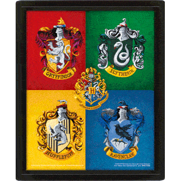 Harry Potter 3D Lenticular House Crests Framed Picture