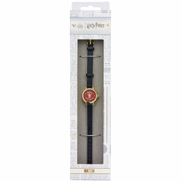 Harry Potter Gryffindor Colour Dial Ladies Watch - Gold Plated Buckle & Black Strap