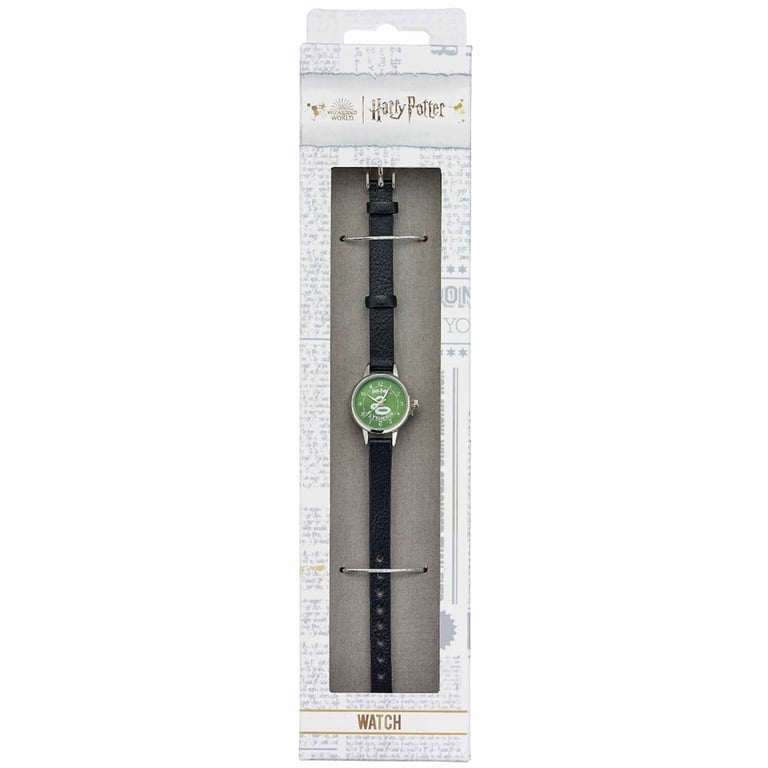 Harry Potter Slytherin Colour Dial Ladies Watch - Silver Dial & Black Strap