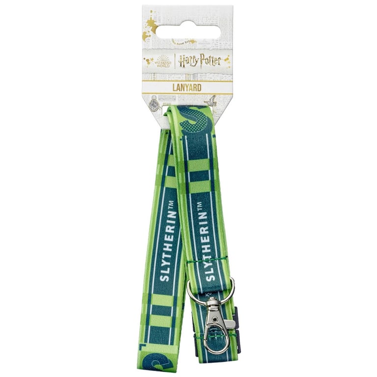 Harry Potter Slytherin House Nylon Lanyard with Metal Clip and Sliding Toggles