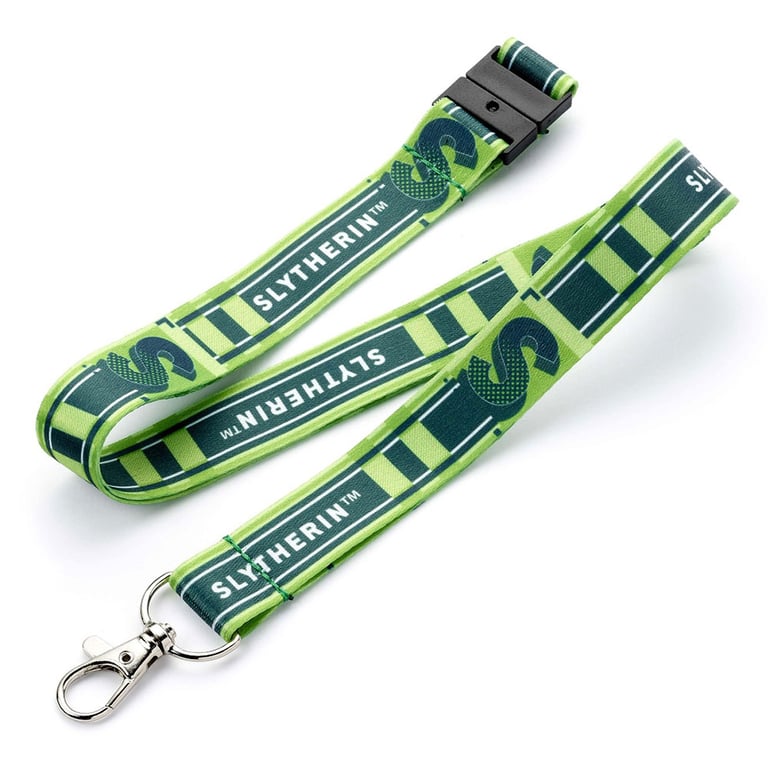 Harry Potter Slytherin House Nylon Lanyard with Metal Clip and Sliding Toggles