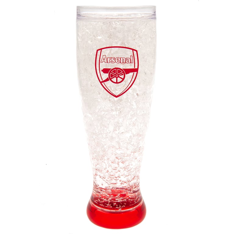 Arsenal FC Double Walled Gel Filled Freezer Mug - Frosted Effect Red Club Crest Design