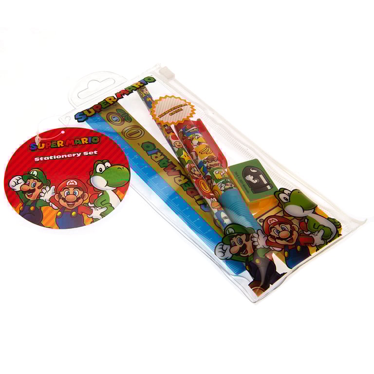 Super Mario 5pc Vibrant Stationery Set - Colorful Desk Essentials