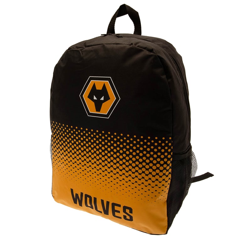 Wolverhampton Wanderers FC Fade Backpack - Padded Back Panel & Adjustable Straps