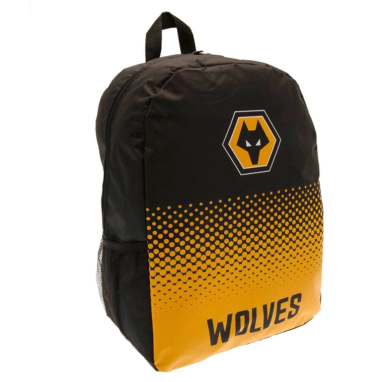 Wolverhampton Wanderers FC Fade Backpack - Padded Back Panel & Adjustable Straps