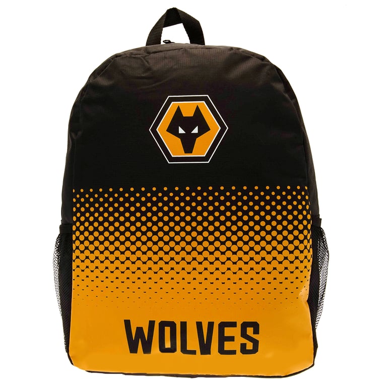 Wolverhampton Wanderers FC Fade Backpack - Padded Back Panel & Adjustable Straps