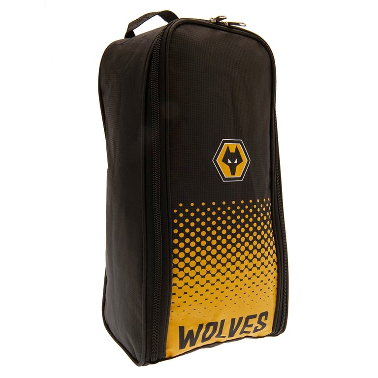 Wolverhampton Wanderers FC Official Fade Design Boot Bag - Double Zipped Storage