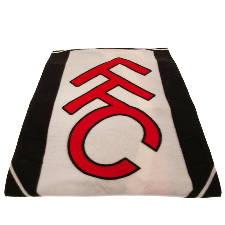 Fulham FC Club Crest Soft Fleece Blanket - Machine Washable 100 Polyester