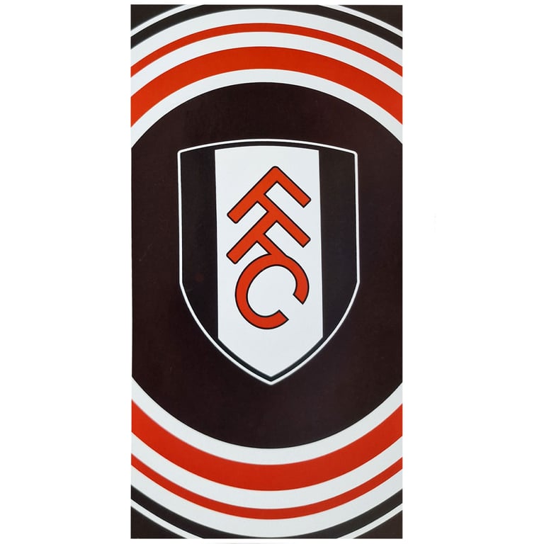 Fulham FC Large 100 Cotton Velour Pulse Design Beach Towel with Crest