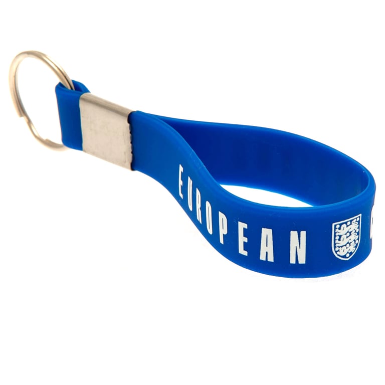 England Lionesses European Champions Silicone Keyring - Royal Blue Crest Design Keychain