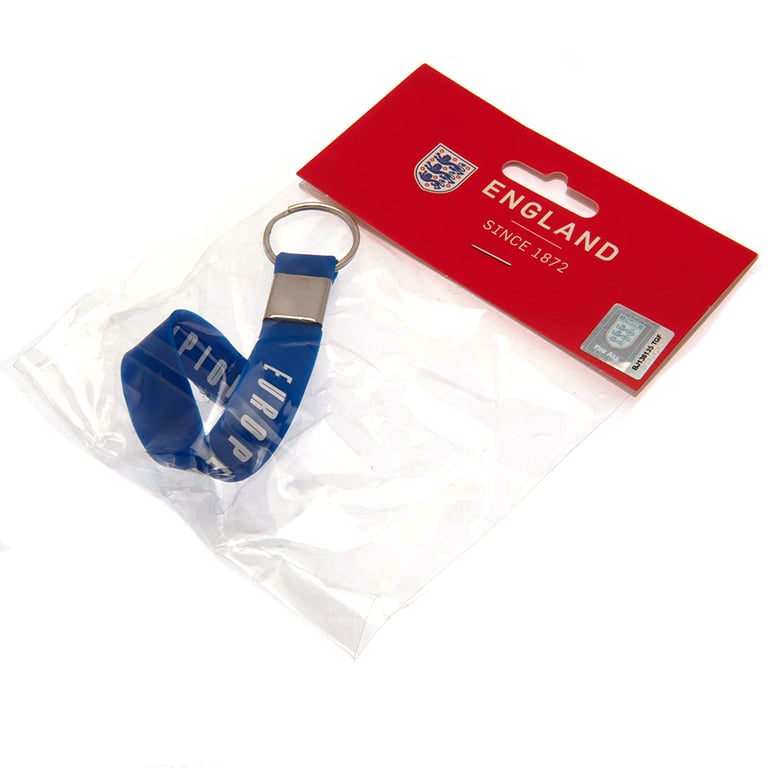 England Lionesses European Champions Silicone Keyring - Royal Blue Crest Design Keychain
