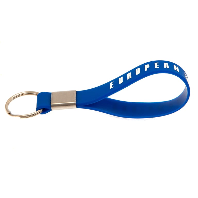 England Lionesses European Champions Silicone Keyring - Royal Blue Crest Design Keychain