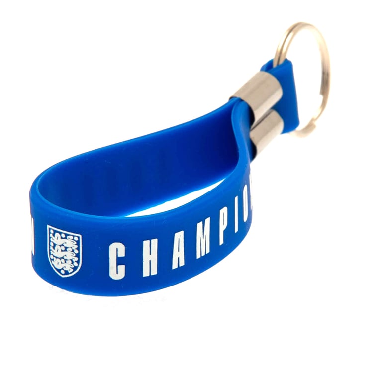 England Lionesses European Champions Silicone Keyring - Royal Blue Crest Design Keychain