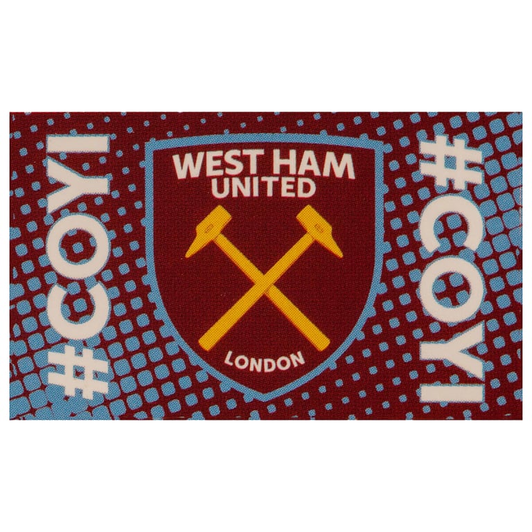 West Ham United FC COYI 100 Polyester Supporters Flag - Official Hammers Crest and Wall Hanging Design