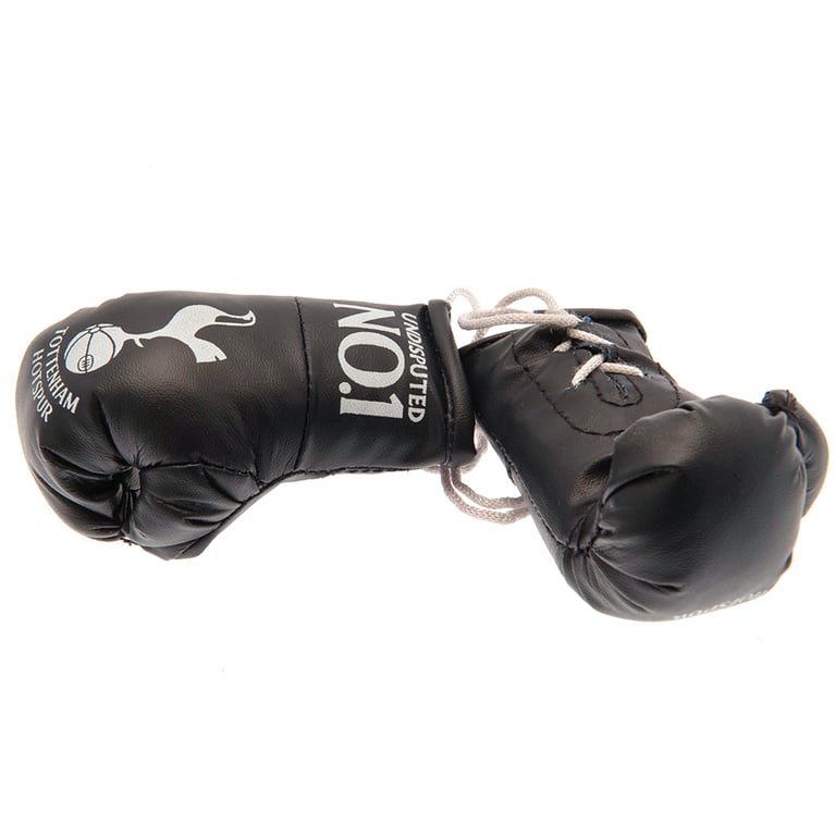 Tottenham Hotspur FC Mini Boxing Gloves - Navy Spurs Crest Gloves with Hanging Pads and Laces