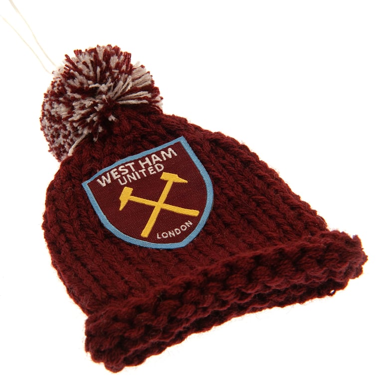 West Ham United FC Mini Bobble Hat with Hammers Crest - Home and Car Decoration