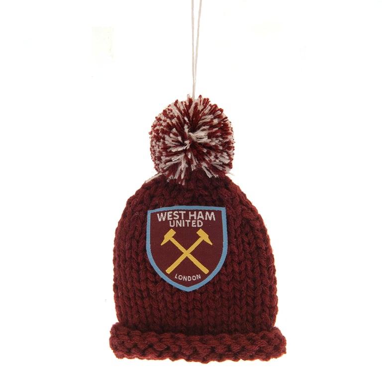 West Ham United FC Mini Bobble Hat with Hammers Crest - Home and Car Decoration