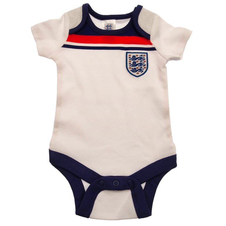 England FA 2-Pack Retro Bodysuit Set (12-18mths) - Soft Cotton with Embroidered Crest