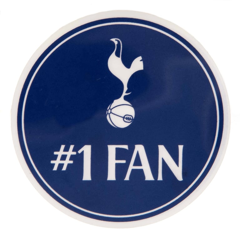 Tottenham Hotspur FC No.1 Fan Car Sticker - High Quality Vinyl Decal with Official Crest and 1FAN Text
