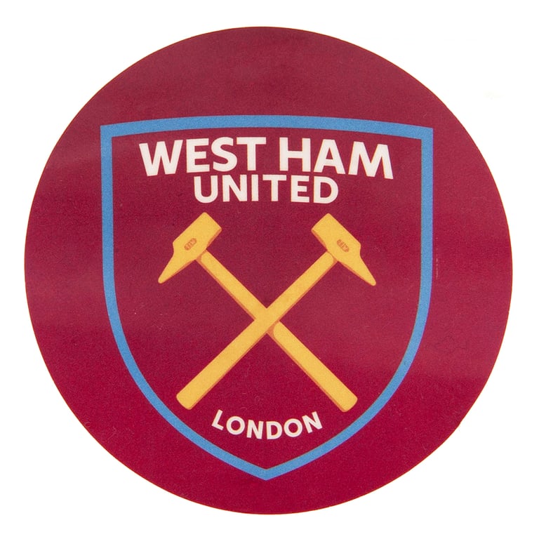 West Ham United FC Crest Car Sticker - High Quality Claret Vinyl Self Adhesive Gloss Finish Sticker