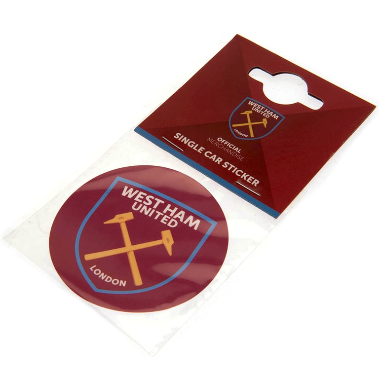 West Ham United FC Crest Car Sticker - High Quality Claret Vinyl Self Adhesive Gloss Finish Sticker