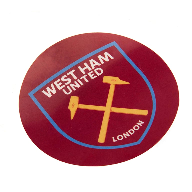 West Ham United FC Crest Car Sticker - High Quality Claret Vinyl Self Adhesive Gloss Finish Sticker