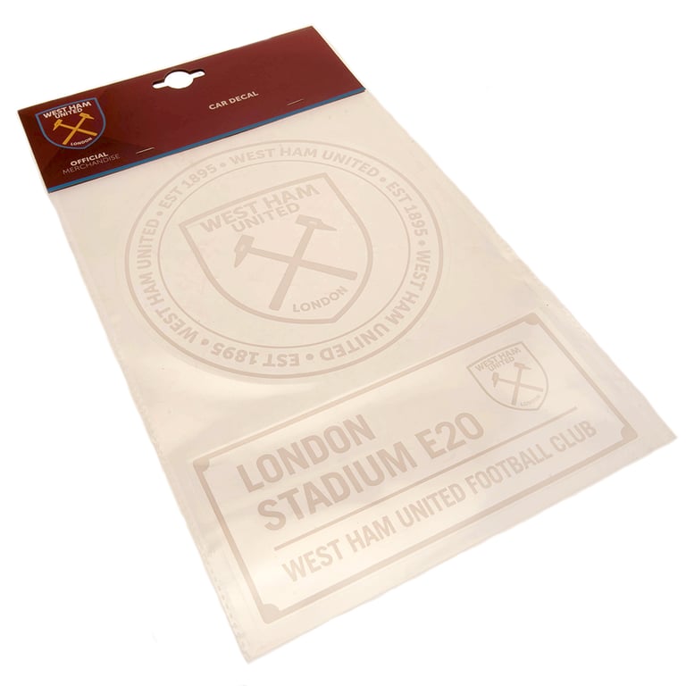 West Ham United FC High Quality A4 Gloss Finish Car Decal 2pk