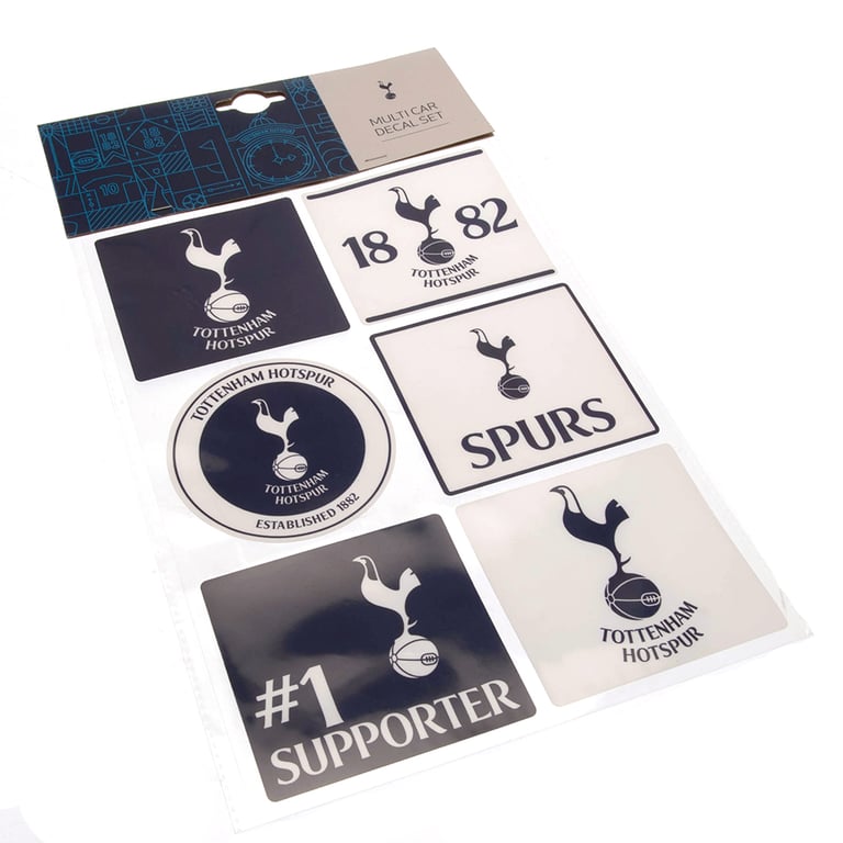 Tottenham Hotspur FC Car Decal Set - High Quality A4 Vinyl Stickers in Gloss Finish