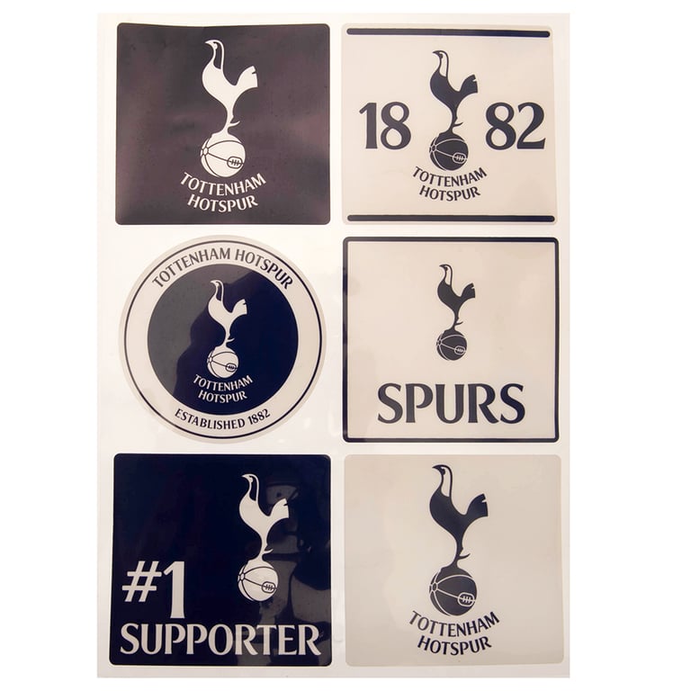 Tottenham Hotspur FC Car Decal Set - High Quality A4 Vinyl Stickers in Gloss Finish