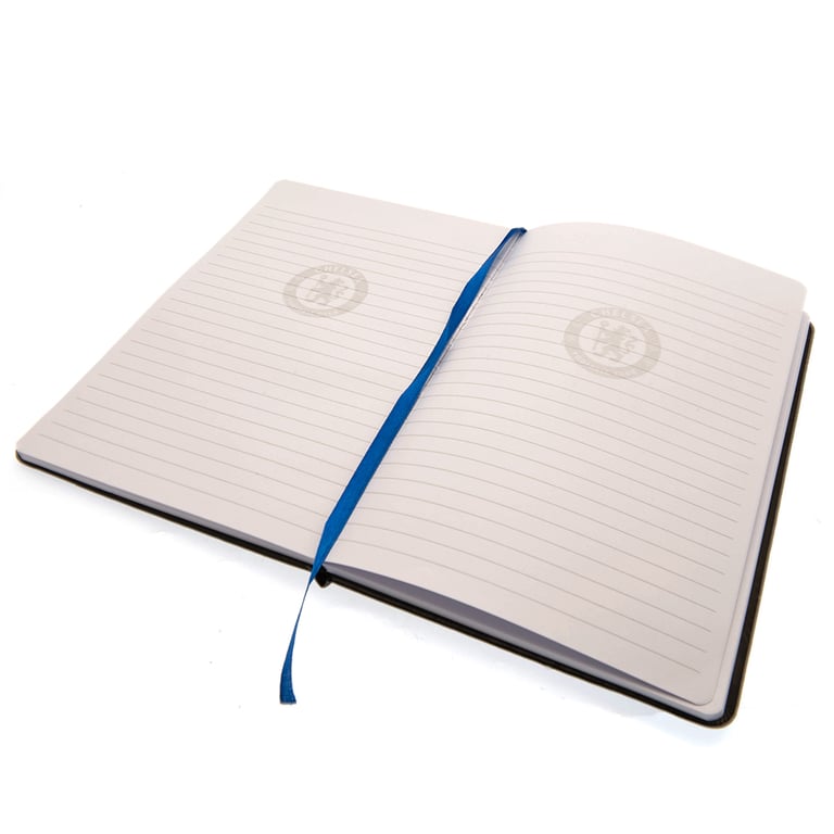 Chelsea FC Faux Leather Ruled Notebook with Embossed Crest and Bookmark
